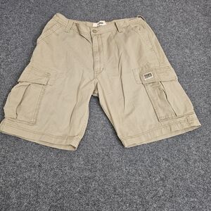 Levi's Cargo Shorts Men's 36 Khaki Tan Cotton Utility Casual Pockets Outdoor
